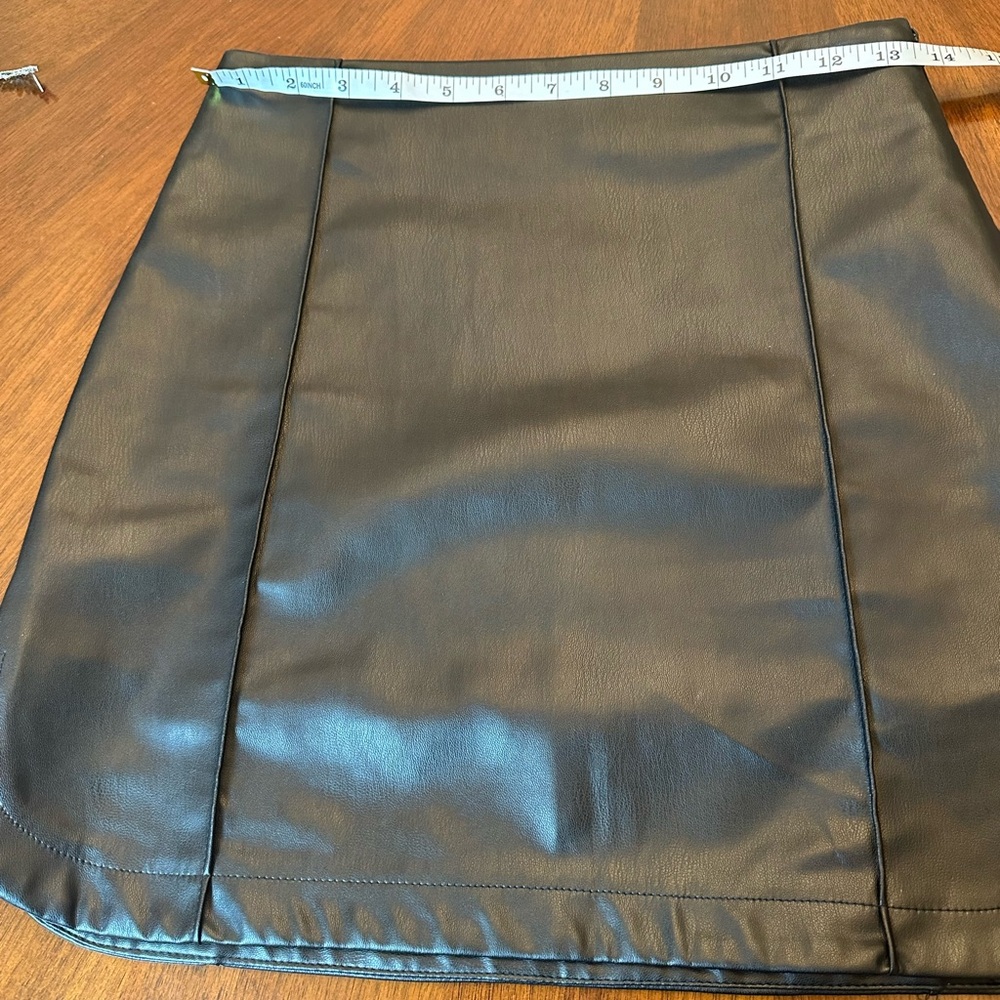 ZARA Faux Leather Mini Skirt | Black | A-Line | Size S - Picture 4 of 9